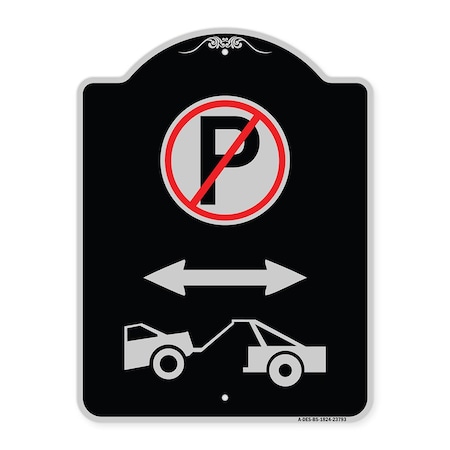 Signmission No Parking Tow Away Zone W/ Graphic Heavy-Gauge Aluminum Sign, 24" x 18", BS-1824-23793 A-DES-BS-1824-23793